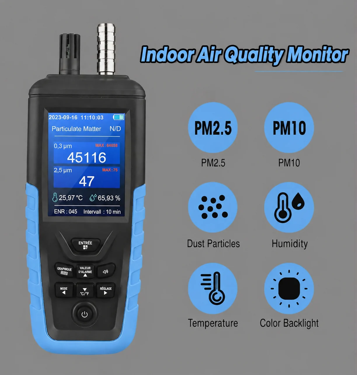 Professional indoor air quality monitor